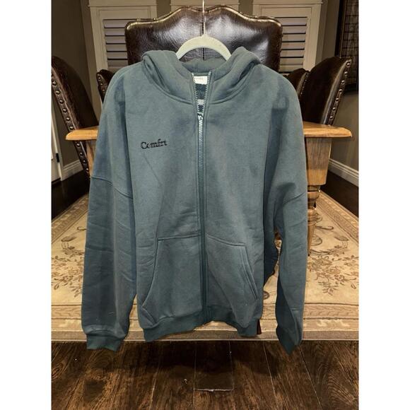 Comfrt Unisex Adult Green Full Zip Hoodie Size Large NWOT - Picture 7 of 9